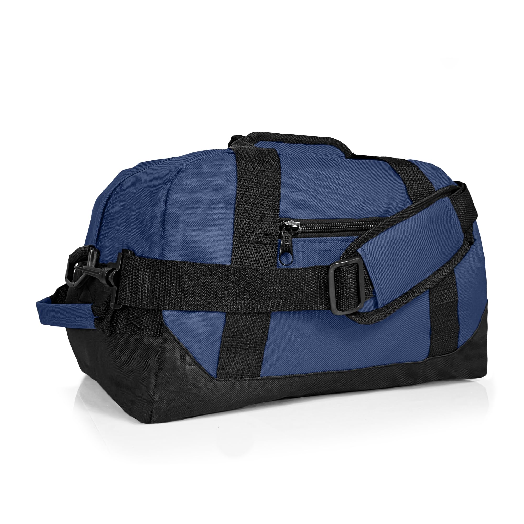 Dalix 14" Small Duffle Bag Two Toned Gym Travel Bag in Navy Blue, Navy Blue, 14" X 8-1/2" X 8-1/2"