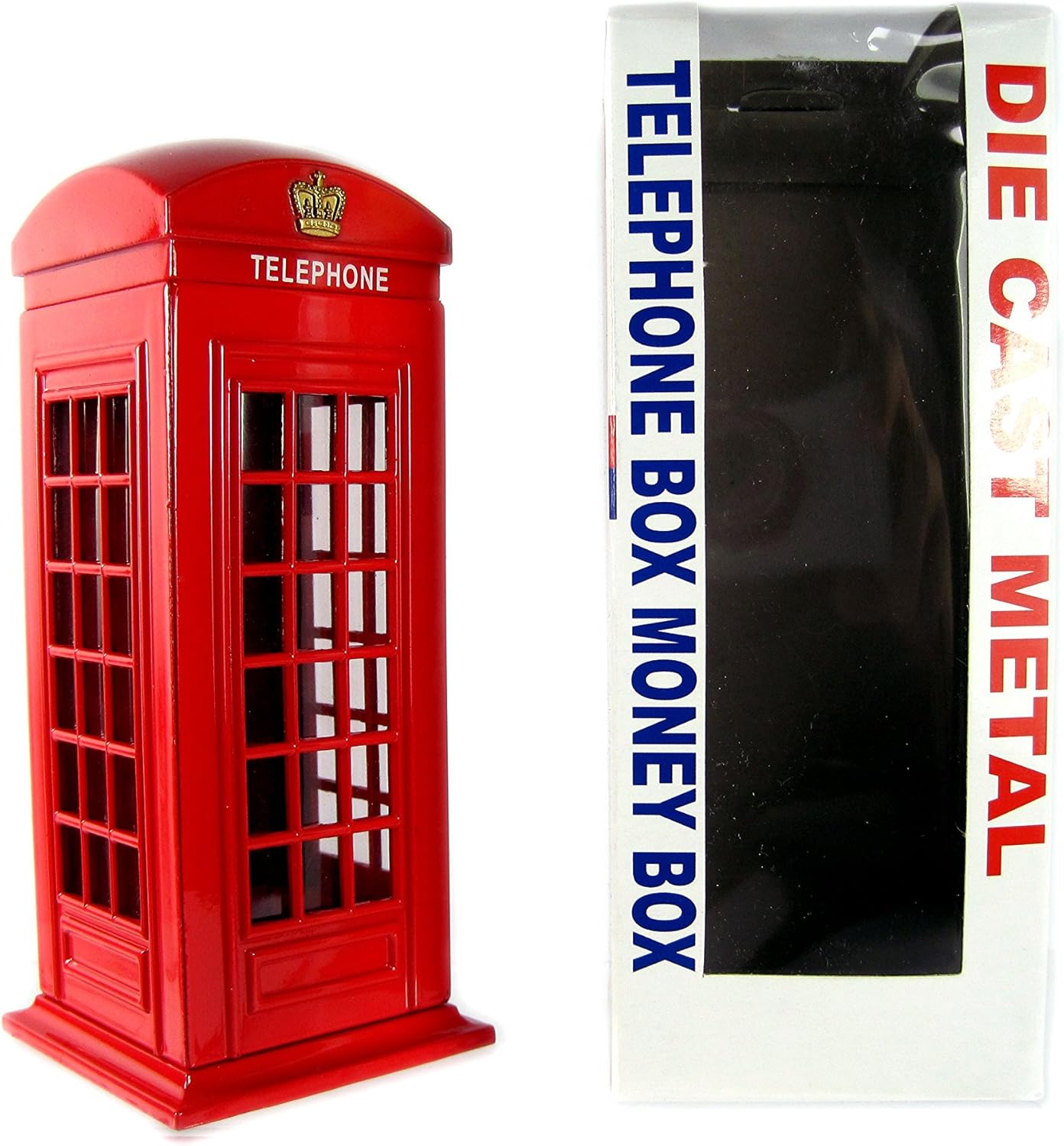 Money Boxes 784311757517 Telephone Box Made of Die Cast, London Collectable Souvenir, Metalic Red, 8 centimeters