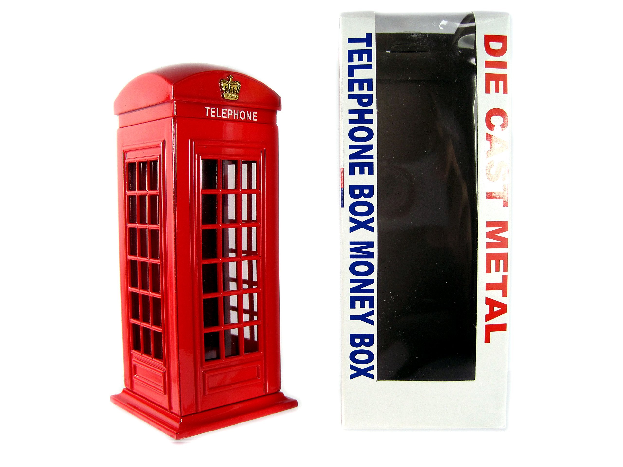 Money Boxes 784311757517 Telephone Box Made of Die Cast, London Collectable Souvenir, Metalic Red