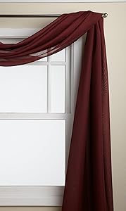 LORRAINE HOME FASHIONS Reverie 60-inch x 216-inch Scarf, Burgundy