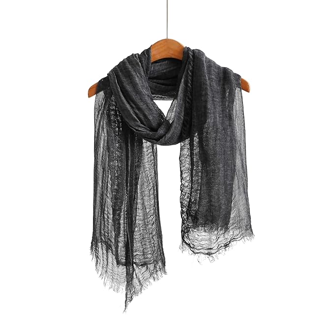 Lightweight Summer Scarf Shawl Wrap Linen Feel Scarves For Men And Women - 