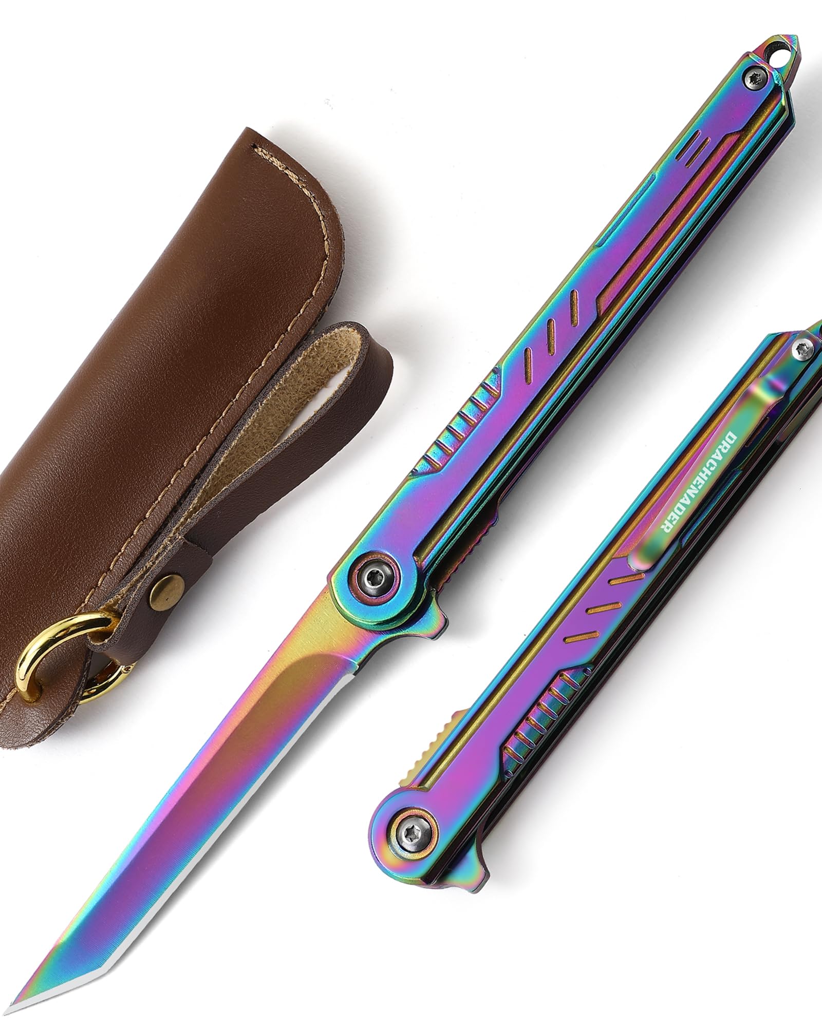 DRACHENADER Tanto Folding Knife for Women and