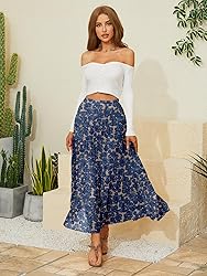 NASHALYLY Women's Chiffon Elastic High Waist