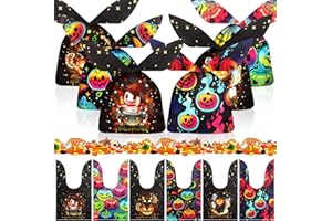 Miucat Halloween Treat Bags, 100Pcs Halloween Goodie Bags for Trick or Treat Cute Pumpkin Candy Bags for Halloween Party Supplies Favors (Pumpkin)