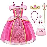 MDYCW Princess Halloween Costume for Girls, Birthday Party Fairy Dress Up, Special Occasion Dress