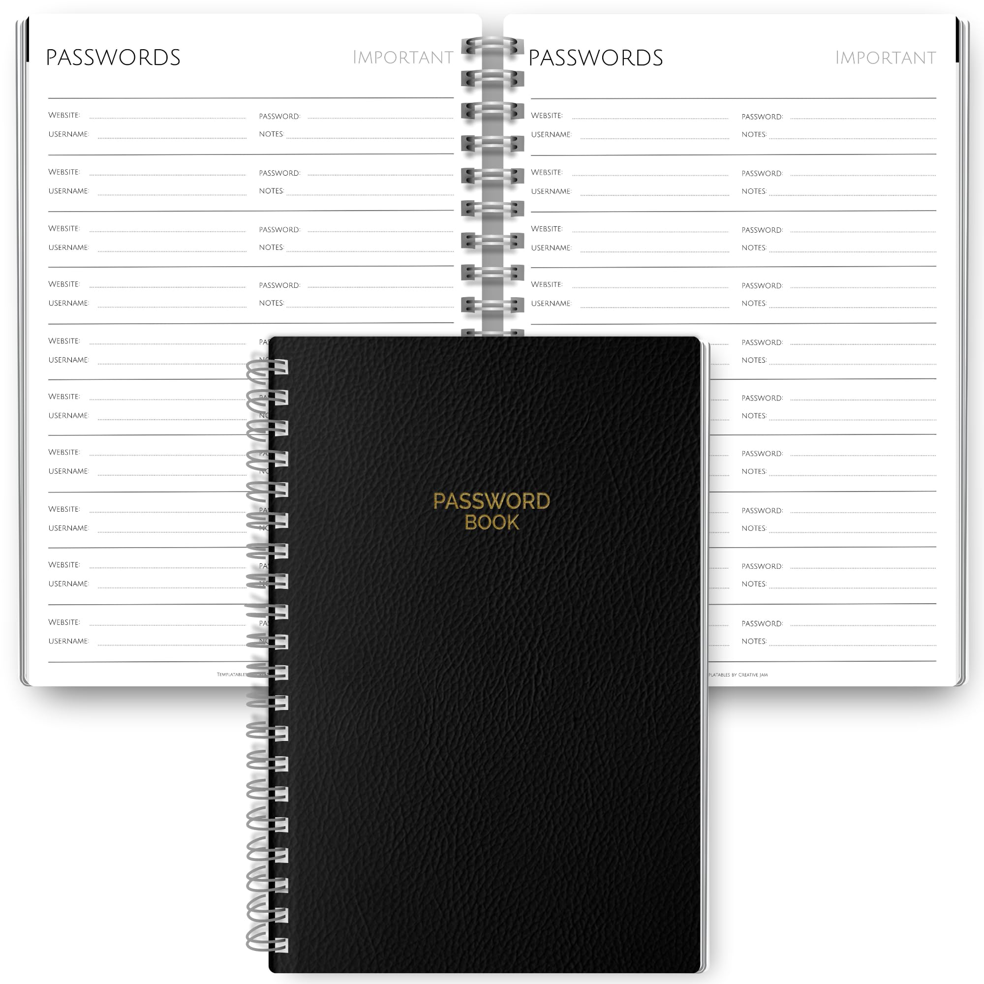 Password Logbook with Alphabetical Tabs - Password Organizer for Internet and Websites Journal Notebook - A5