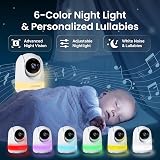 Babysense Full HD Split-Screen Baby Monitor with 2 PTZ Cameras 6 Color Night view 6