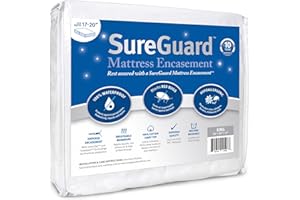 SUREGUARD MATTRESS PROTECTORS King (17-20 in. Deep) SureGuard Mattress Encasement - 100% Waterproof, Bed Bug Proof, Hypoallergenic - Premium Zippered Six-Sided Cover