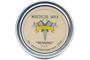 Corpsman's MUSTACHE WAX | Beeswax-based | Four Different Scents | 1 ounce (Benning)