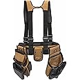 Dickies 4-Piece Carpenter's Rig, Padded Tool Belt Suspenders, Cooling Mesh, Tool Belt, Steel Buckle, Grey/Tan, 3.8 lb