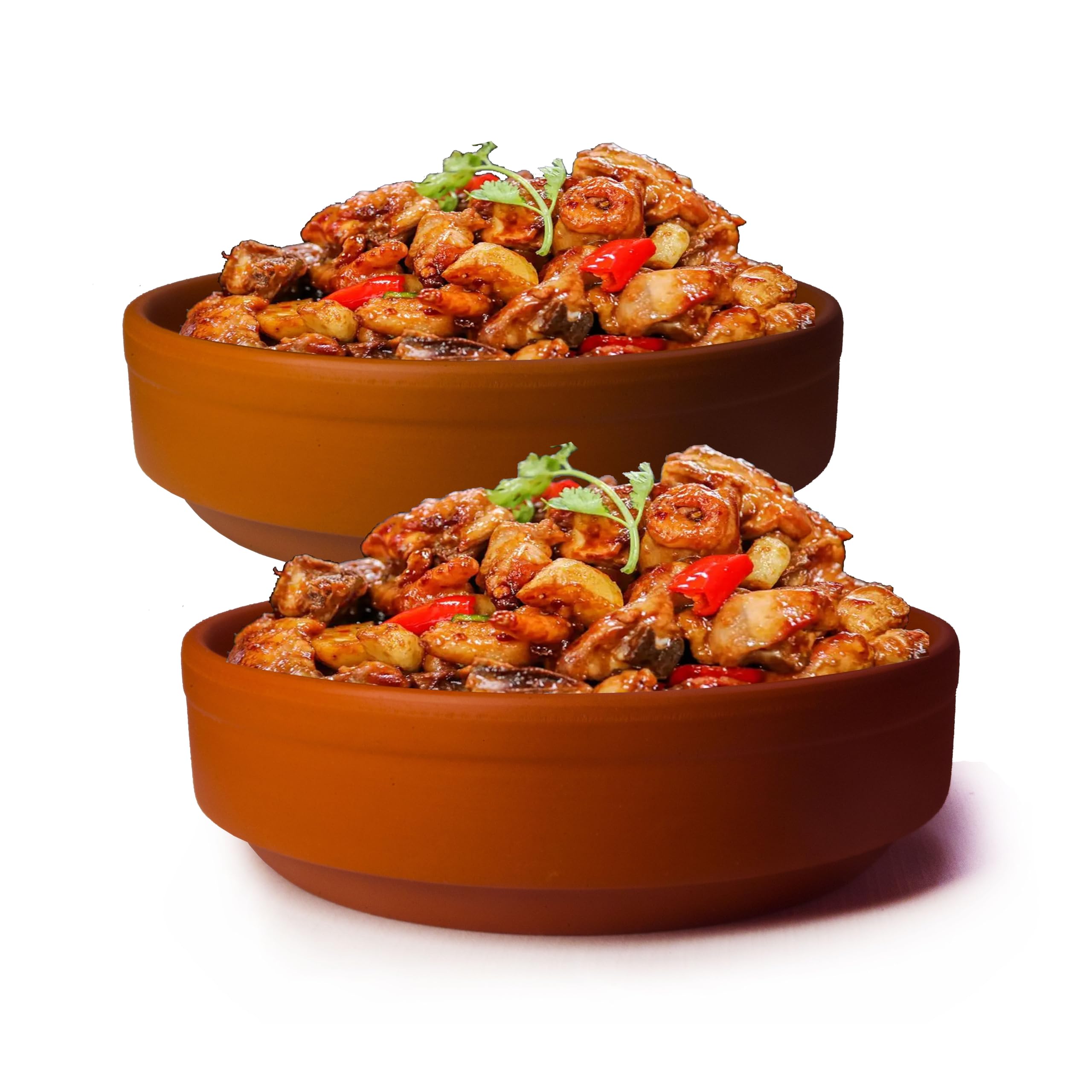 ZHCHSH Qianshaguo Bowl zisha Clay Stone for Cooking Dolsot Bibimbap Soup Exclusive Range Unglazed Earthen (Yixing set of 2 bowls)