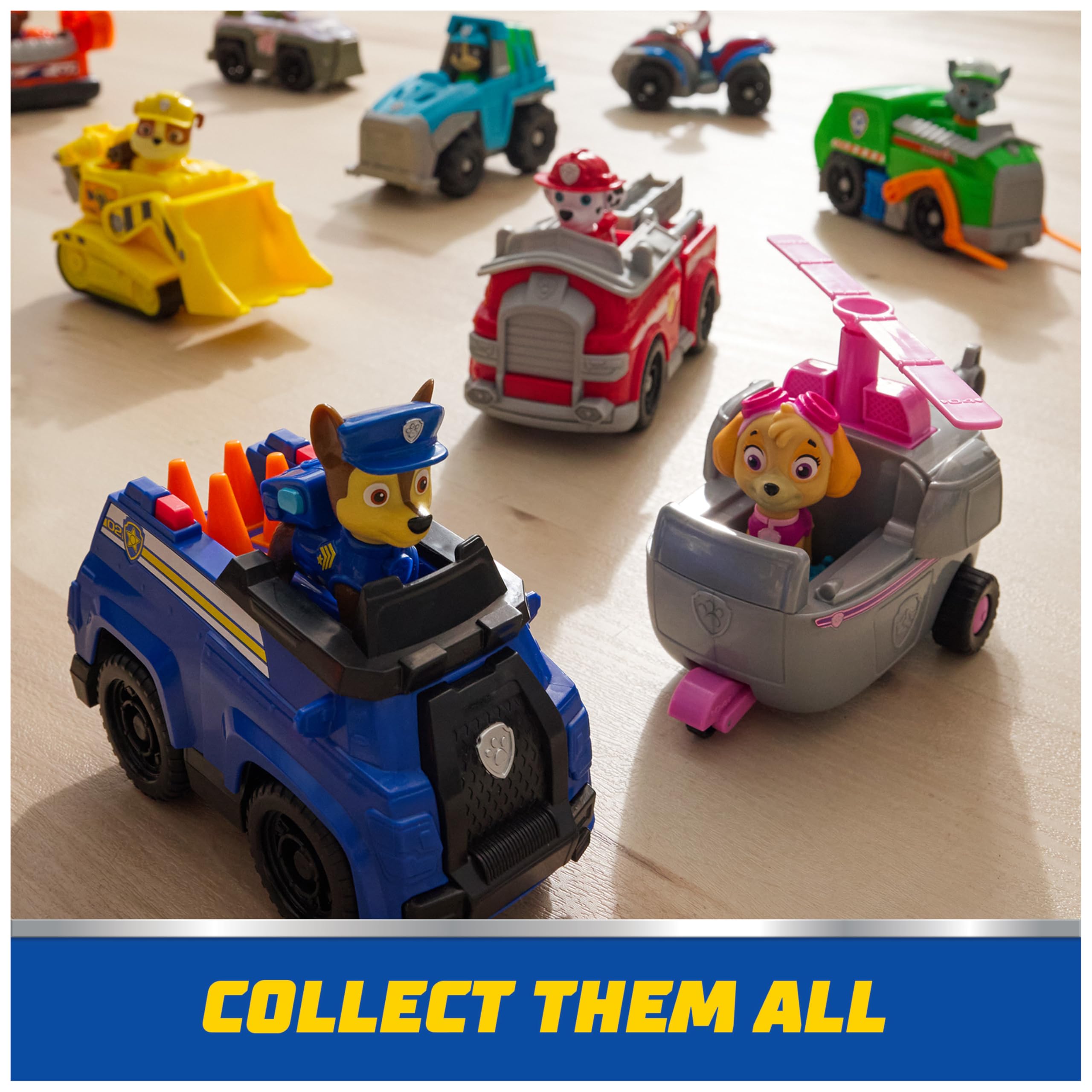 PAW Patrol, Chase’s Patrol Cruiser, Toy Car with Collectible Action Figure, Sustainably Minded Kids Toys for Boys & Girls Ages 3 and Up