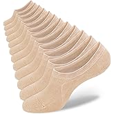 SIXDAYSOX Womens No Show Socks - 4-8 Pairs, Low Cut, Non-Slip, Invisible Cotton Liner