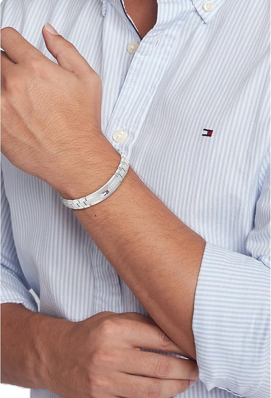 Jewelry Bracciale a Maglie da Uomo in Acciaio Inossidabile - Disponibile in Argento o Nero — foto 3 di 5