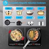 AAOBOSI Double Induction Hob 2800W 20 Temp Levels 18 Power Left 20 Right 10 view 5