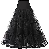 Kumeng Women's Ankle Length Petticoats Long Plus Size Wedding Slips Crinoline Underskirt for Prom Evening Wedding Dress