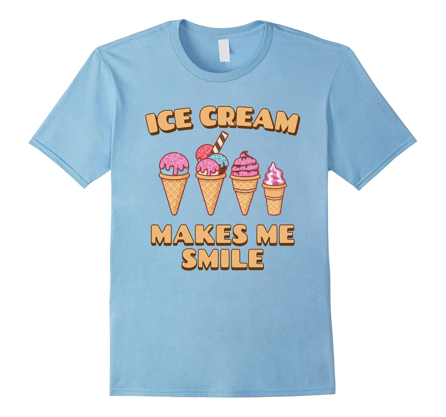 I Love Ice Cream It Makes Me Smile Shirt-Rose