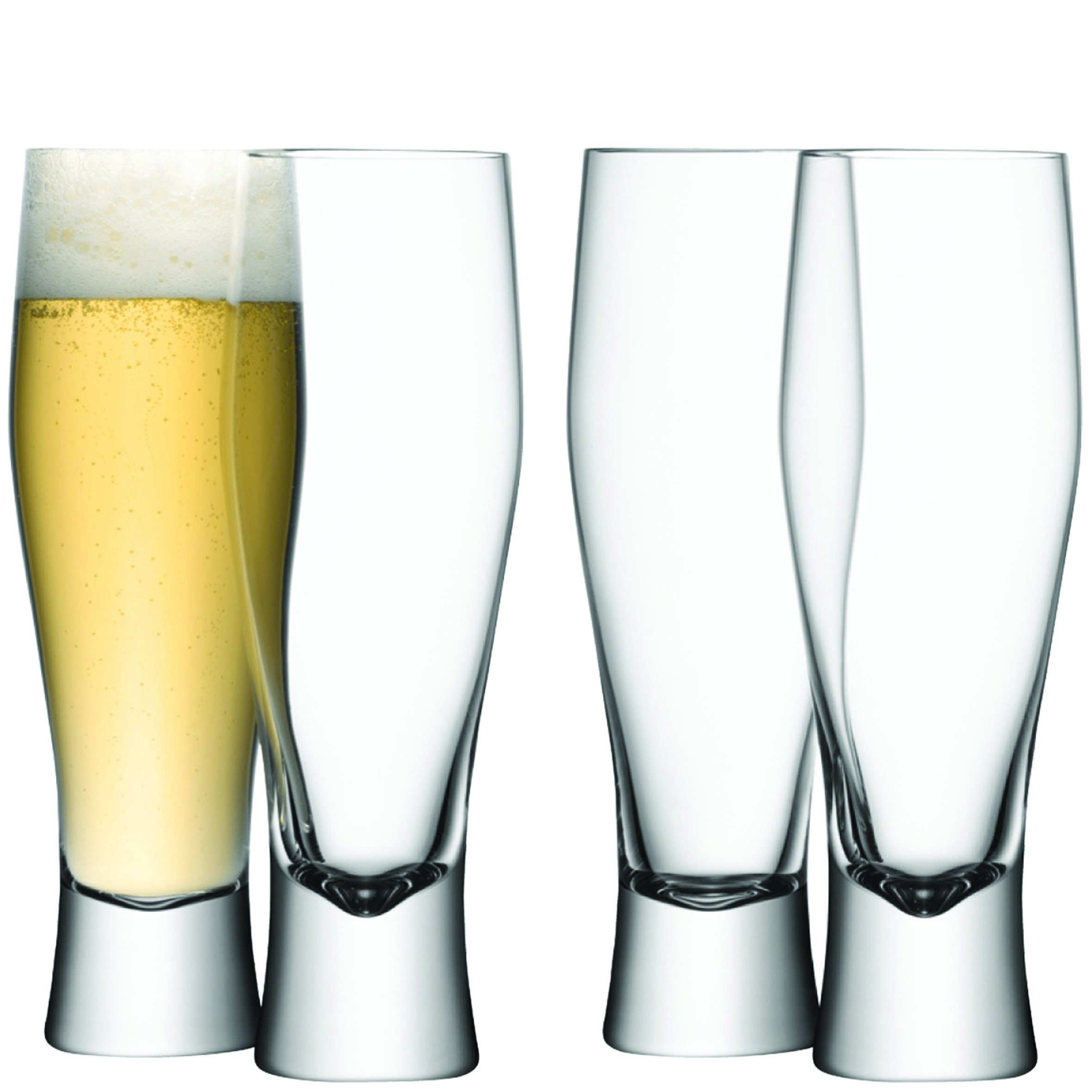 LSA Bar Lager Glass 400ml Clear | Set of 4 | Mouthblown & Handmade Glass | BR12