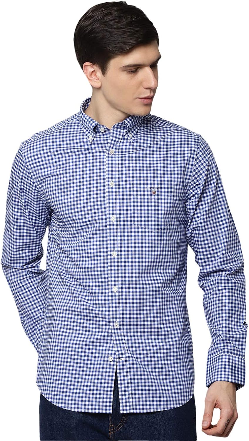 Buy GANT College Blue Mens Shirts at Amazon.in