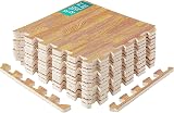 Yes4All EVA Interlocking Mats Puzzle Floor Tiles 12 Tiles 12x12x0.44 in Light