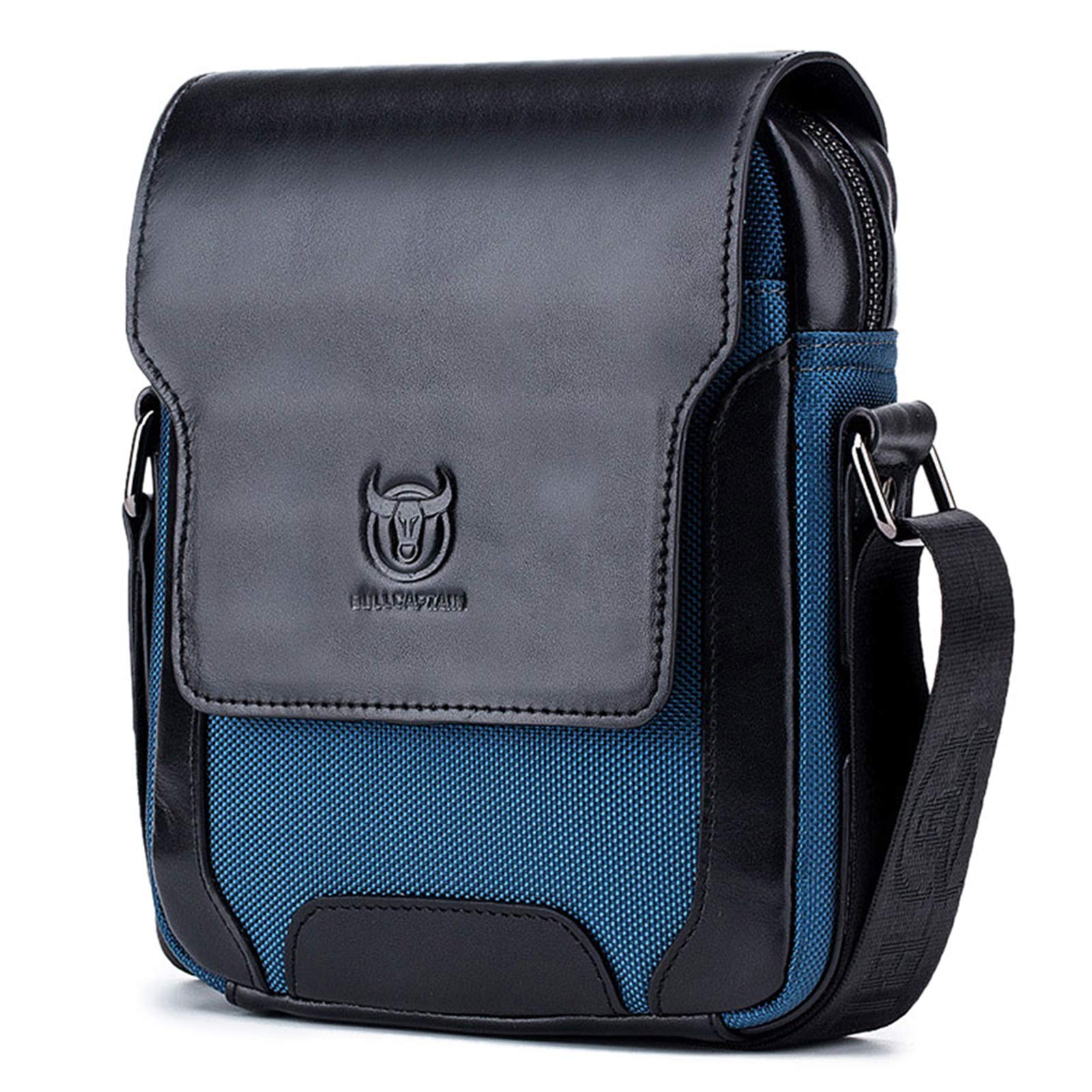 BAIGIO Leather Shoulder Bag for Men Stylish Crossbody Messenger Satchel Side Bag for Commuter Work School Business Travel (Black)