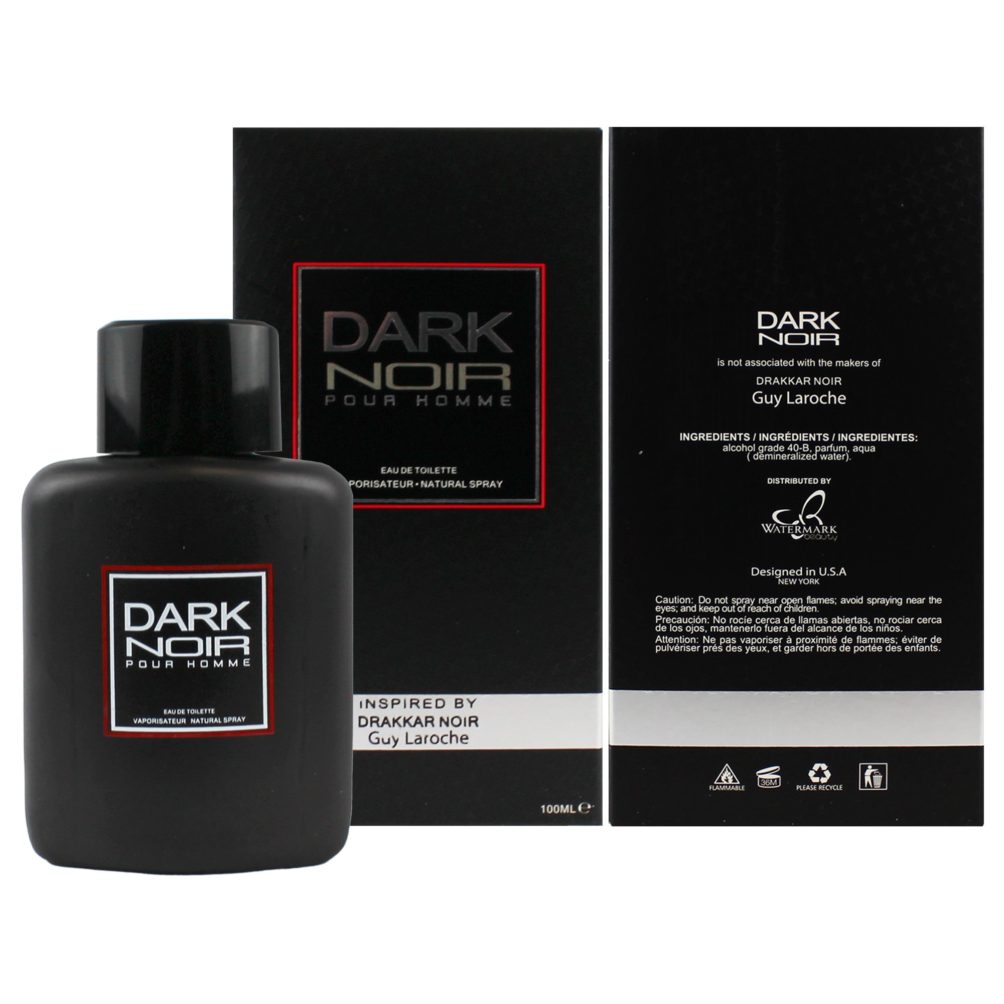 Dark Noir Men 3 Piece Fragrance Gift Set, Includes. Eau De