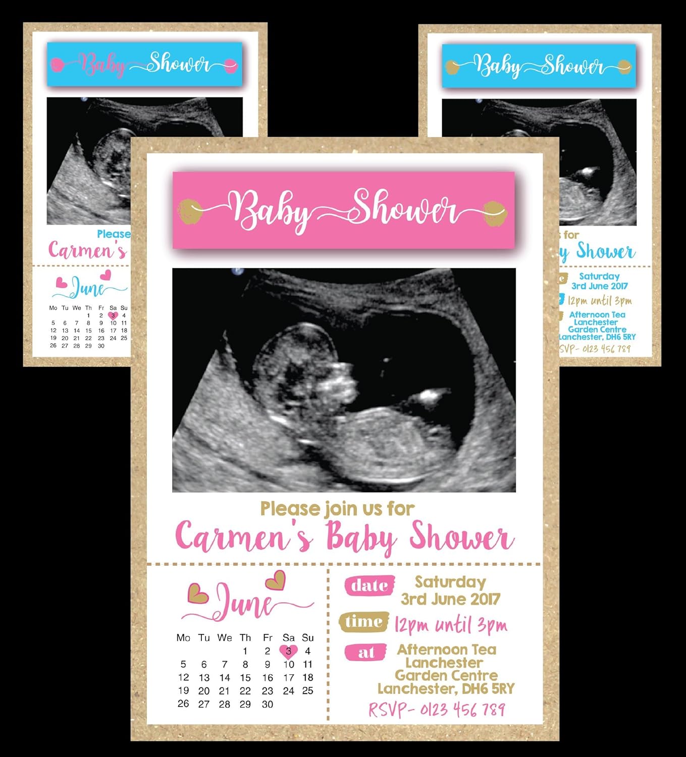 10 Personalised PHOT0 Baby Shower Invitations Invites Boy Girl Neutral