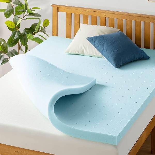 Best Price Mattress 3 Inch Ventilated Memory Foam Mattress Topper, Cooling Gel Infusion, CertiPUR-US Certified, Dorm Essentia