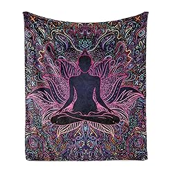 Ambesonne Psychedelic Throw Blanket, Colorful