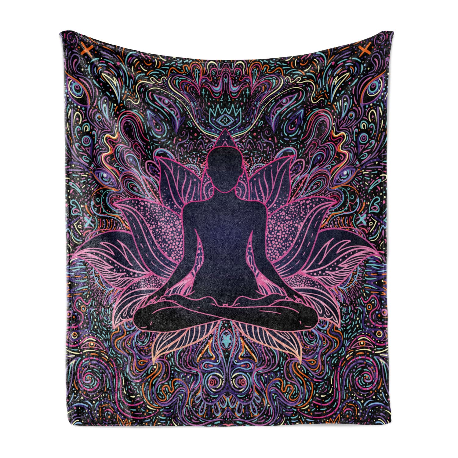 Ambesonne Psychedelic Throw Blanket, Colorful