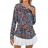 Micoson Womens Long Sleeve Sun Protection Shirt Quarter Zip Pullover Lightweight Athletic Golf Hiking Shirts