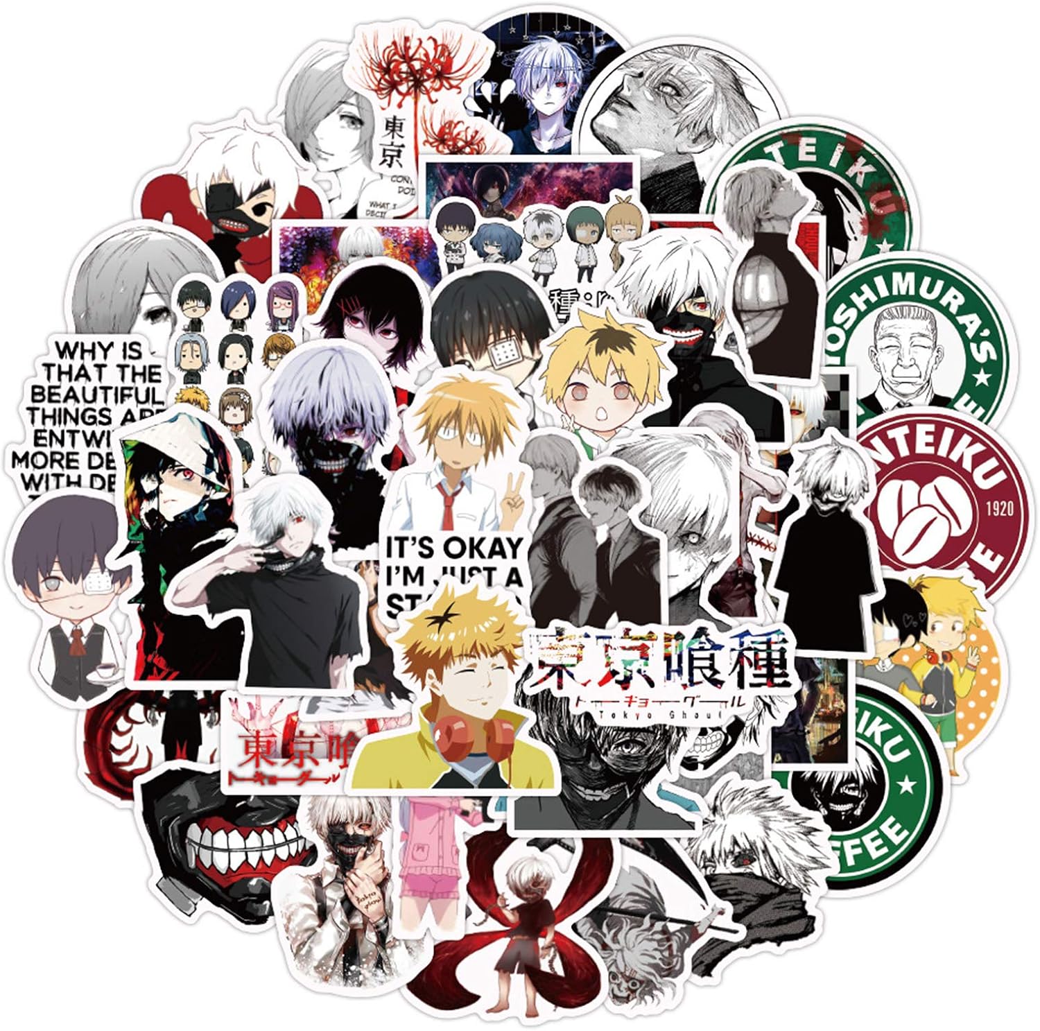 amazoncom tokyo ghoul stickers for laptop and phone cool anime vinyl