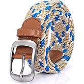 XZQTIVE Braided Belt Stretch Belt for Men and Women Multicolored Woven Golf Belt Elastic Jean Belts