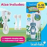 Brush-Baby WildOnes Kids Electric Toothbrush Elephant, 1 Handle, 3 Heads view 3