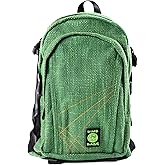 Dime Bags Backpack For Travel & School, Durable Hempster Material, 9 Storage Compartments & 2 Side Bottle Pockets, Fits 17” Laptop, Adjustable Padded Straps, Hidden Internal Pocket (Forest)