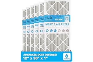 12x30x1 Air Filter (6-PACK) | MERV 8 | MOAJ Advanced Dust Defense | BASED IN USA | Quality Pleated Replacement Air Filters for AC & Furnace Applications | Actual Dimensions: 11.70” x 29.70” x 0.75”