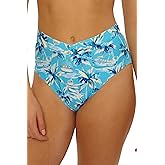 Salt Life Women's Tropic Palm High Waisted Bikini Bottom, Cheeky Coverage, Swimwear Separates