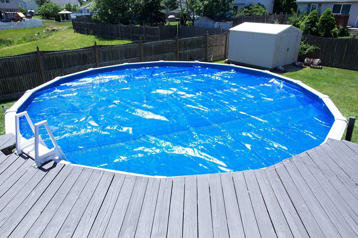 Amazon Com Sun2solar Blue 24 Foot Round Solar Cover 1200 Series Style Heat Retaining Blanket For In Ground And Above Ground Round Swimming Pools Use Sun To Heat Pool Water Bubble Side