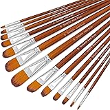 DUGATO Artist Filbert Paint Brushes Set 13pcs, Soft