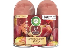 Air Wick Automatic Air Freshener Spray Refill, 2ct, Apple Cinnamon, Odor Neutralization, Essential Oils