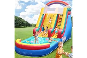 GAONALA 21.5FT Commercial Grade Inflatable Water Silde for Kids Adults, Heavy Duty PVC Adult Water Slides with Big Airtight Water Pool, Adult tWaterslide with 1100W Blower for Outdoor