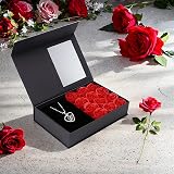 UAVAUI Eternal Flower Rose & I Love You Necklace for Mum, Wife, Girlfriend view 3