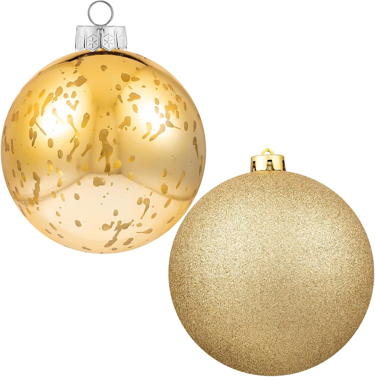Ornaments - XmasExp Christmas Ball Ornaments Gold Giant Shatterproof Plastic Decorative Hanging Mercury Ball Christmas Tree Ornaments for Holiday Party Decorations (Golden, 6.0