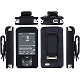 Fitted Leather Case W/Screen Protector (Lanyard Included) for Dexcom G7 / G6 Receiver (Black)