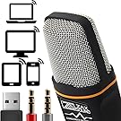 Professional Cardioid Condenser Microphone With Tripod Stand for PC, Laptop, iPhone, iPad, Android Phones, Tablets, xBox and YouTube Recording by ZaxSound