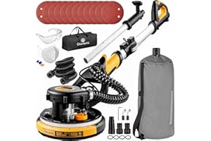 Drywall Sander with Vacuum, 7A Powerful Electric Sander for Drywall, 99% Auto Dust Collection, 7 Variable Speed, LED Light, D