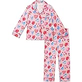 EASWEET Toddler Girls' Bamboo Viscose Sleepwear Long Sleeve Button Down Girls' Pajama Sets