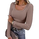 ANRABESS Womens Long Sleeve Shirts Scoop Neck Ribbed Knit Slim Fitted Tops Casual Basic Tee 2025 Fall Fashion Outfits Clothes