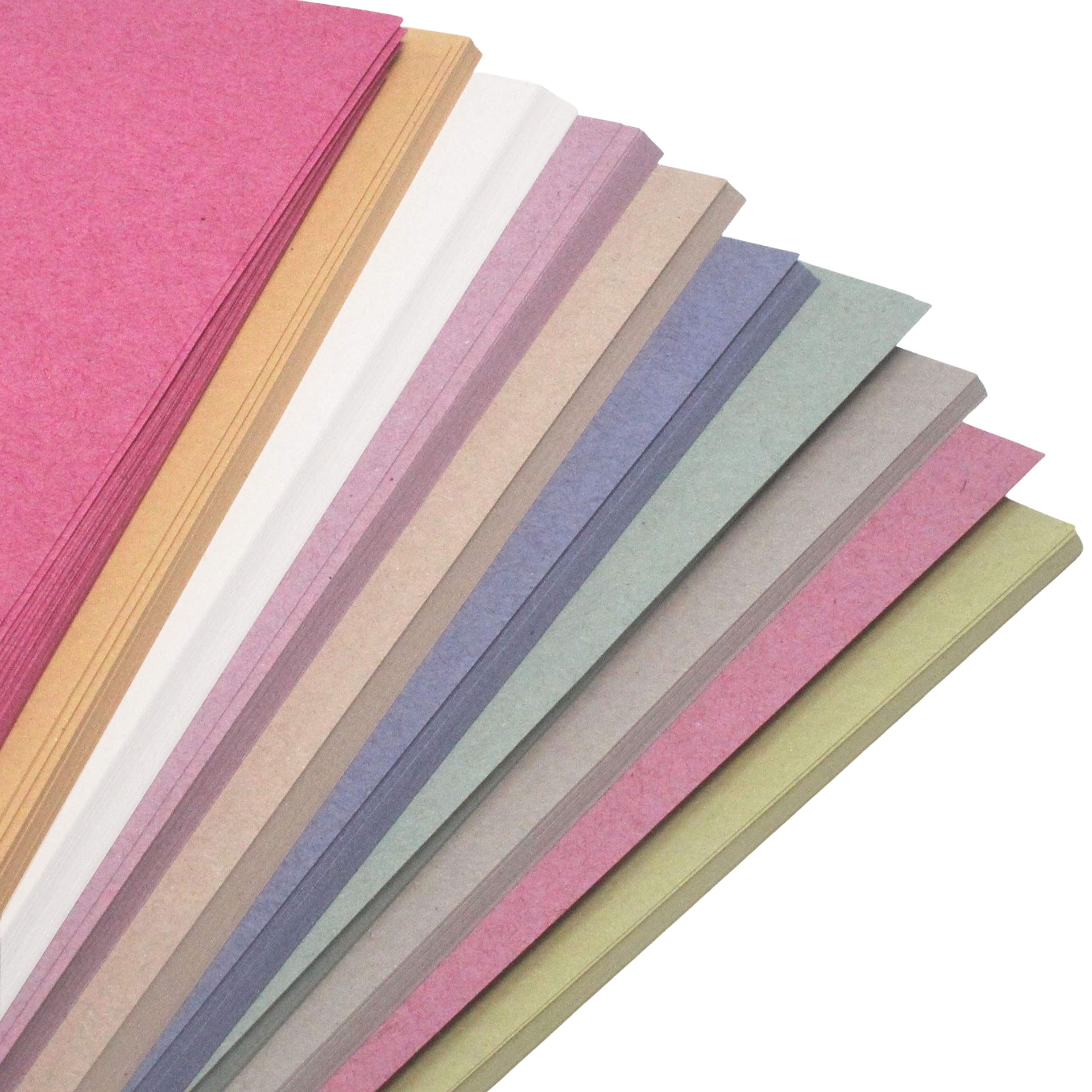 A4 Recycled Sugar Paper Pastel Colours 50 Sheets in 10 Assorted Colours, Great for Arts & Crafts, Drawing, Painting & Scrap Booking. 30 x 21cm Sheet Size