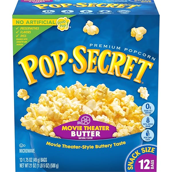 POP SECRET MICROWAVE POPCORN, MOVIE THEATER BUTTER FLAVOR,...